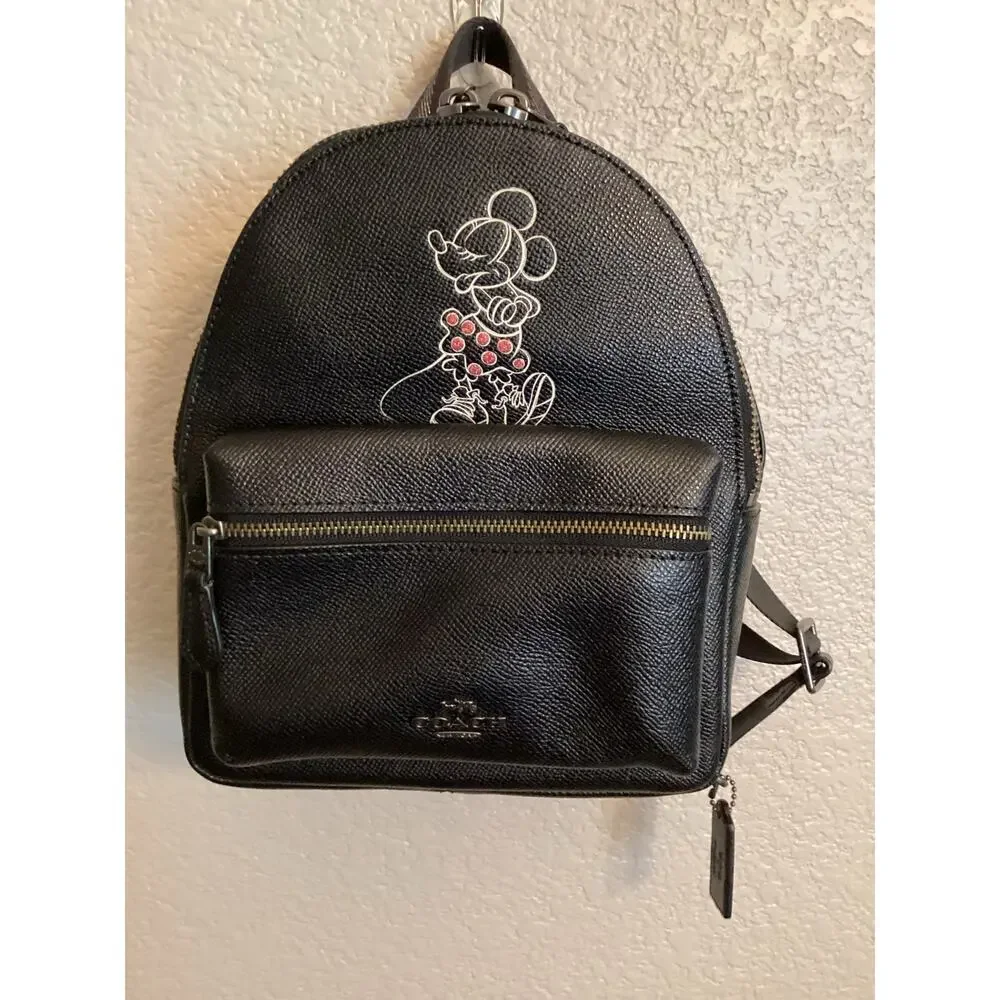 Limited Edition Coach x Disney Minnie Mouse Black Mini Charles Backpack